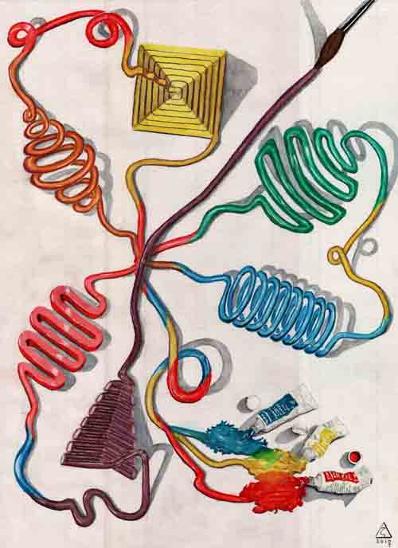 Whimsy, a watercolor painting on 140 lb cold pressed watercolor paper